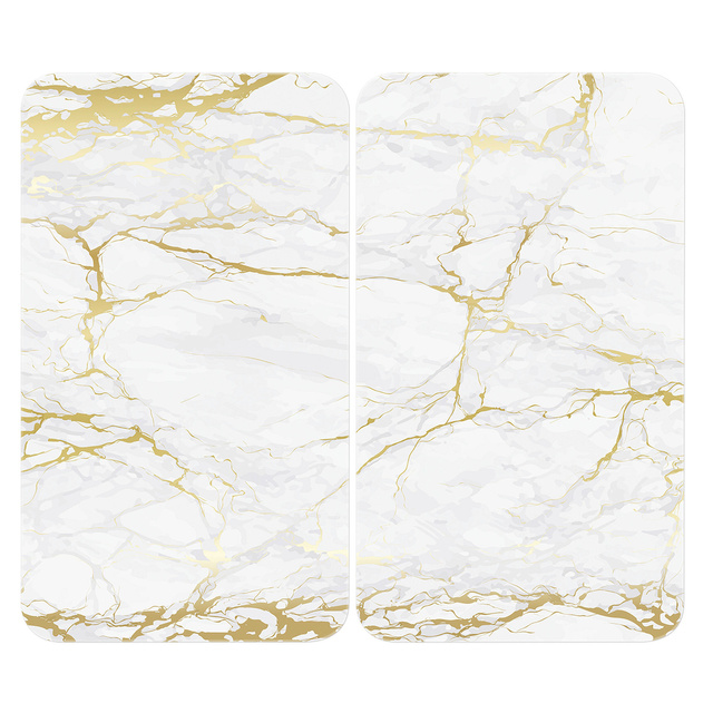 Plăci de protecție pentru aragaz MARBLE, 2 bucăți, WENKO, marmură aurie