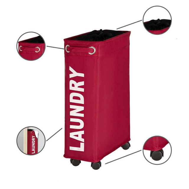 Coș de rufe CORNO, recipient 43 l, WENKO, roșu