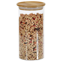 Recipient din sticlă cu capac de bambus, 1,2 L, KESPER