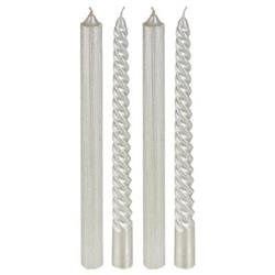 Set 4 lumânări argintii cu sclipici