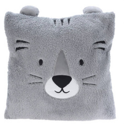 Perna de pluș ANIMAL, cu urechi, 43 x 43 cm