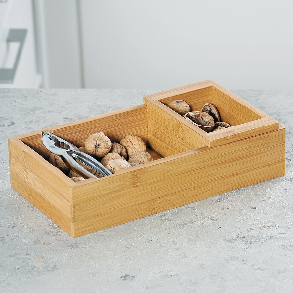 Spărgător de nuci cu recipient din bambus, KESPER