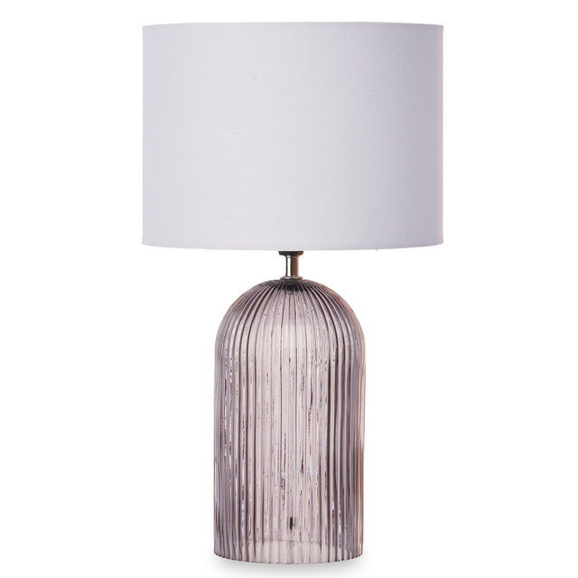 Lampa de masa cu baza din sticla canelata, LINES, Ø 25 cm