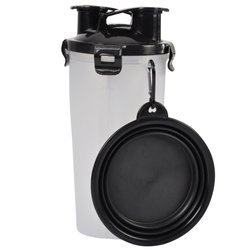 Set de voiaj pentru caine si pisica, sticla de apa si mancare + bol pliabil