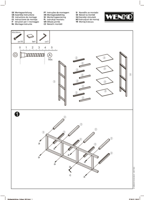 Raft cu 4 niveluri din lemn de salcam FONDI