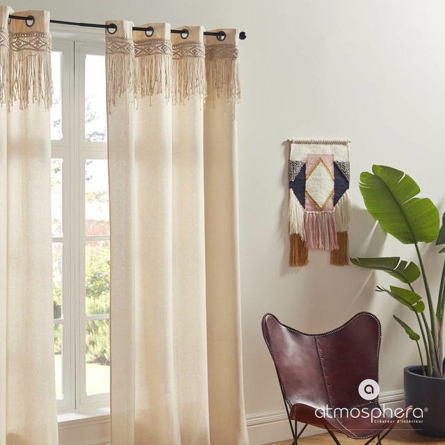 Perdea pentru living cu macrame RITUAL, 140 x 260 cm