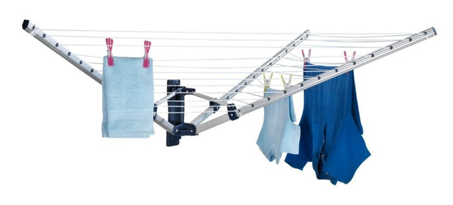 Uscător de rufe din aluminiu montat pe perete, WENKO