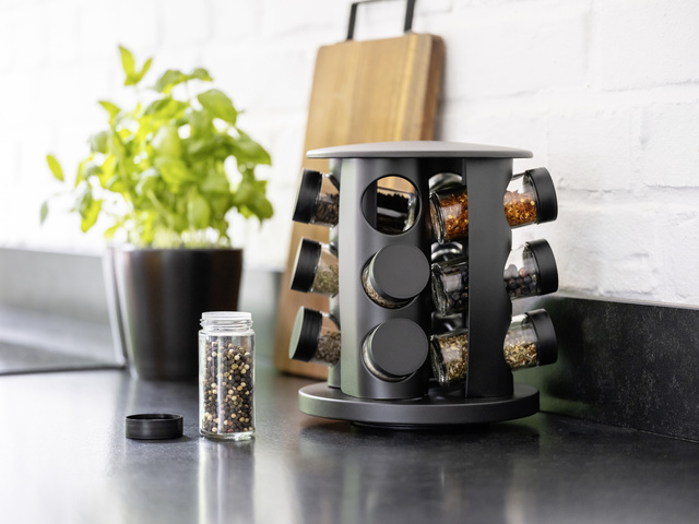 Suport de condimente BRUNA, 12 borcane