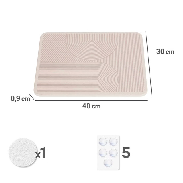 Covoraș de uscare diatomit DAMON, 40 x 30 cm