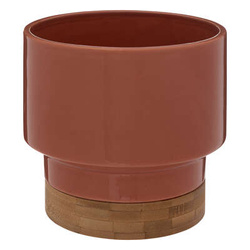 Ghiveci din ceramica cu suport de bambus, inaltime 16 cm