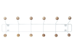 Cuier de perete pentru haine SATURNUS, butoane din lemn, 53,5 cm