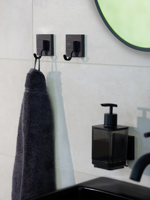 Set 2 carlige pentru prosoape QUADRO, montaj fara gaurire