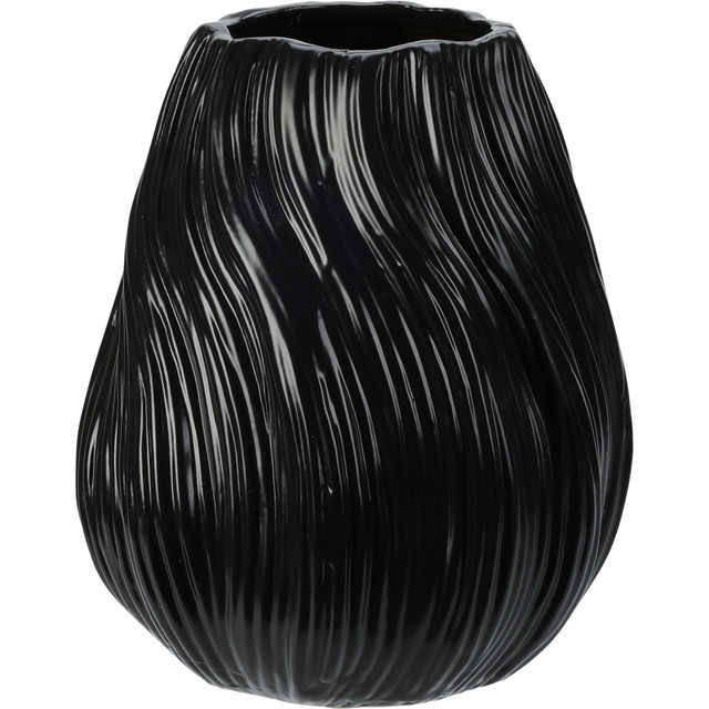 Vază din porțelan cu nervuri, 15 x 18 cm