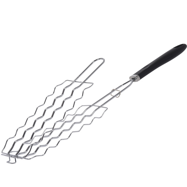 Gratar pentru carnati si carne, alungit, din otel cromat