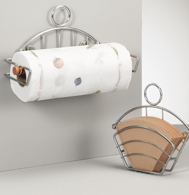 Suport prosoape de bucatarie, Argintiu, 28x14,5x12,5 cm, Zeller