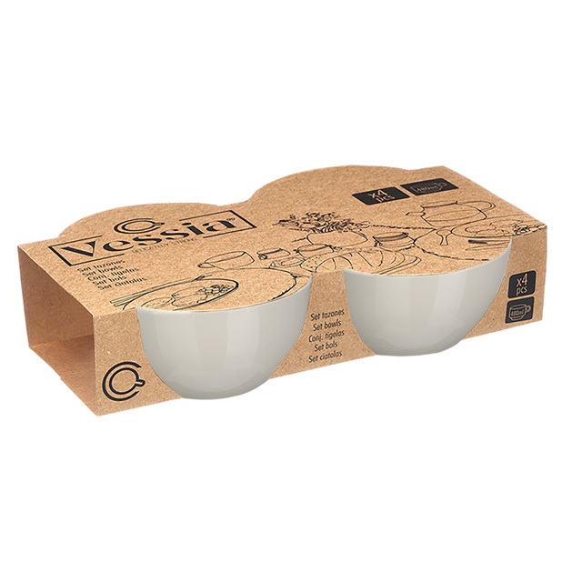 Set 4 boluri gri pentru supa, 480 ml
