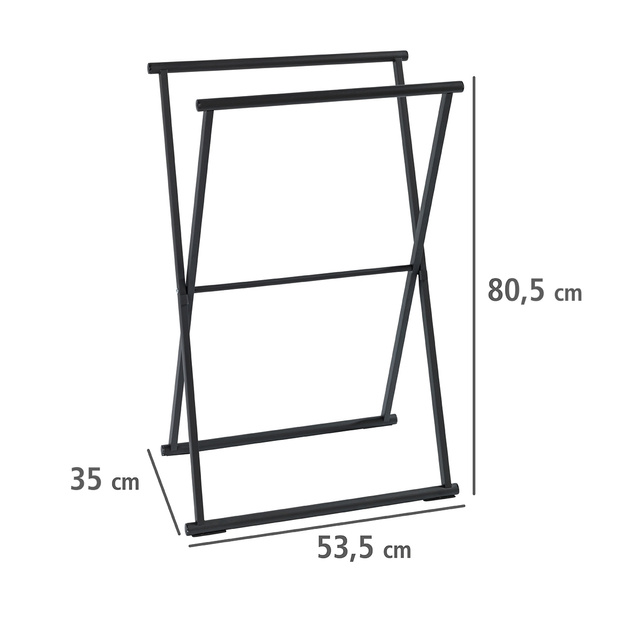 Cuier pliabil pentru prosoape si pentru haine LAVA negru, Wenko