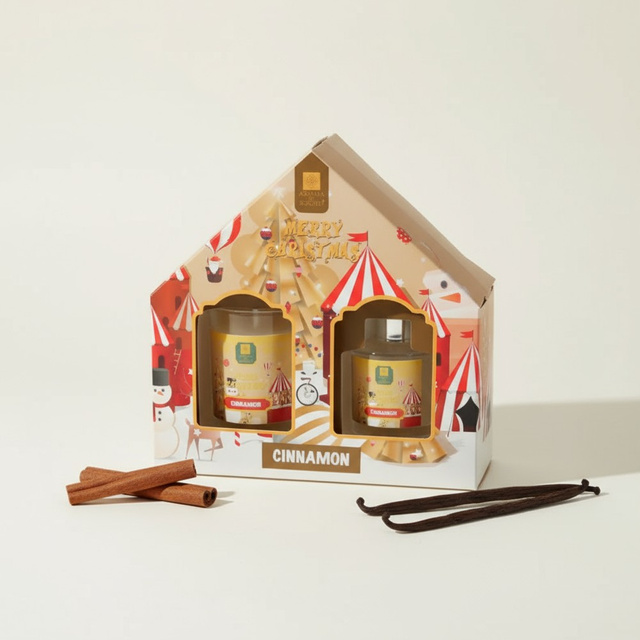 Set de parfum ulei 40 ml + lumânare, scorțișoară