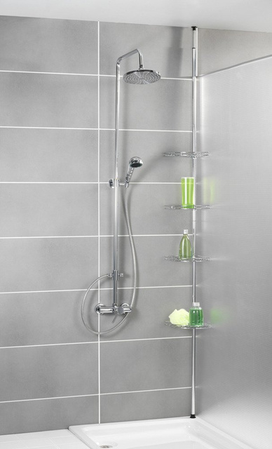 Raft de baie colțar, telescopic pentru duș - până la 4 niveluri