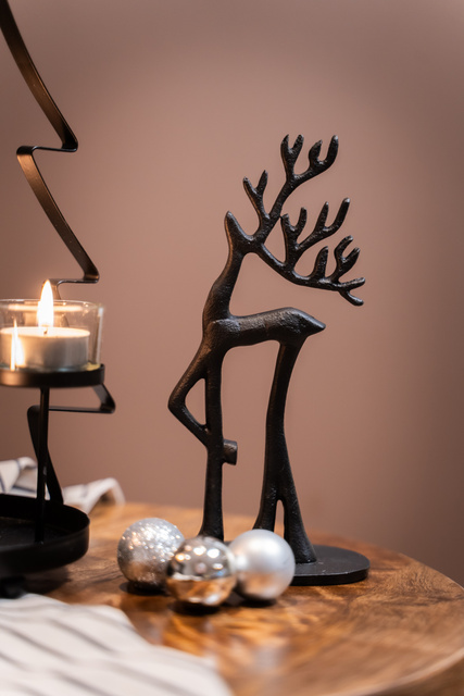 Figurină ren de Crăciun, metal, 20 cm