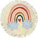 Covor rotund pentru copii Curcubeu cu franjuri, bumbac, Ø 90 cm