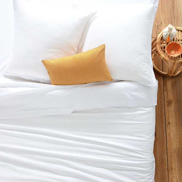 Cearceaf cu bandă elastică, 160 x 200 cm, bumbac, alb