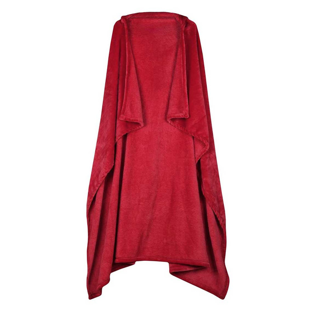 Pelerina cu glugă de Moș Crăciun, pătură din pluș, 150 x 110 cm