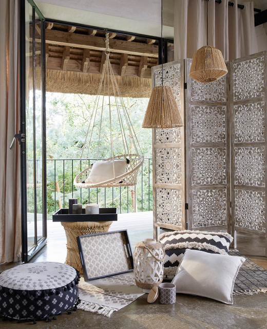 Lampă de tavan etnică, iluminat atrăgător cu abajur E27