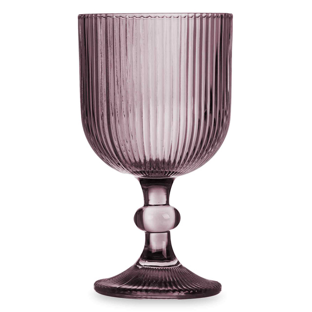 Set pahare pentru apa si vin LINES din sticla canelata, 6 bucati, 370 ml