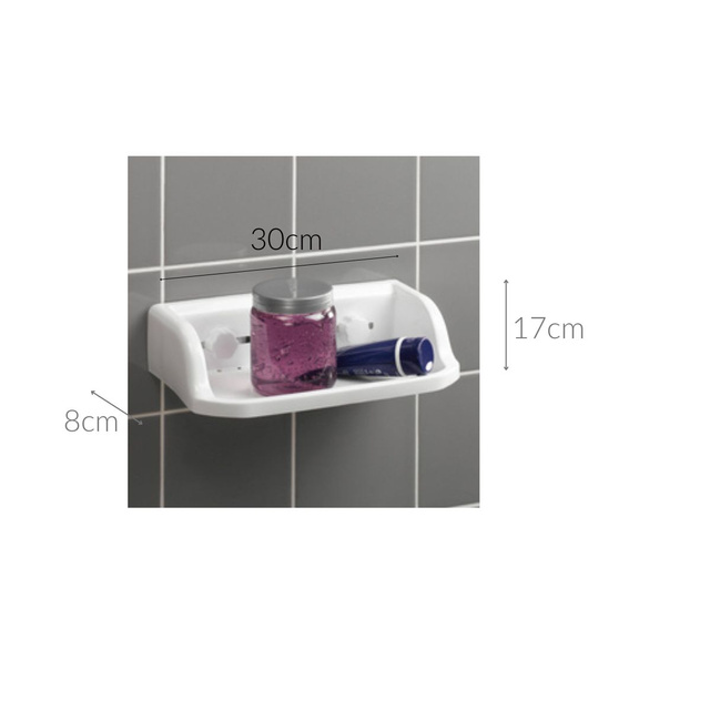 Raft pentru baie, montaj cu ventuză, 30 x 17 cm