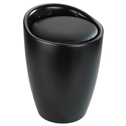 Coș de rufe cu scaun CANDY, negru mat, 2in1, WENKO