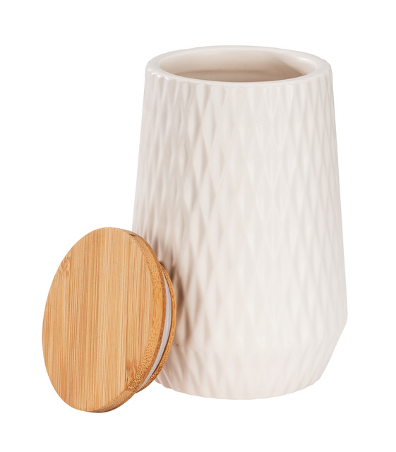 Recipiente de bucatarie din ceramica DIAMOND, capac bambus, 3 x 0,6 l, WENKO