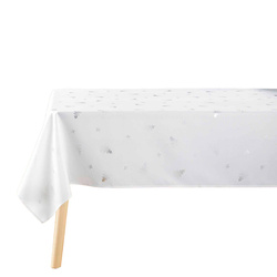 Fata de masa alba de Craciun SAPIN cu model brad argintiu