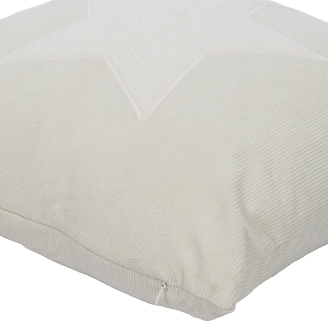 Pernă decorativă, model de sărbătoare, 45 x 45 cm, albă