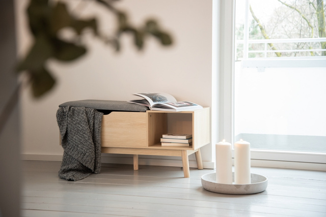 Dulap pentru pantofi cu scaun confortabil și spațiu de depozitare spațios EDDA, ​ Wenko