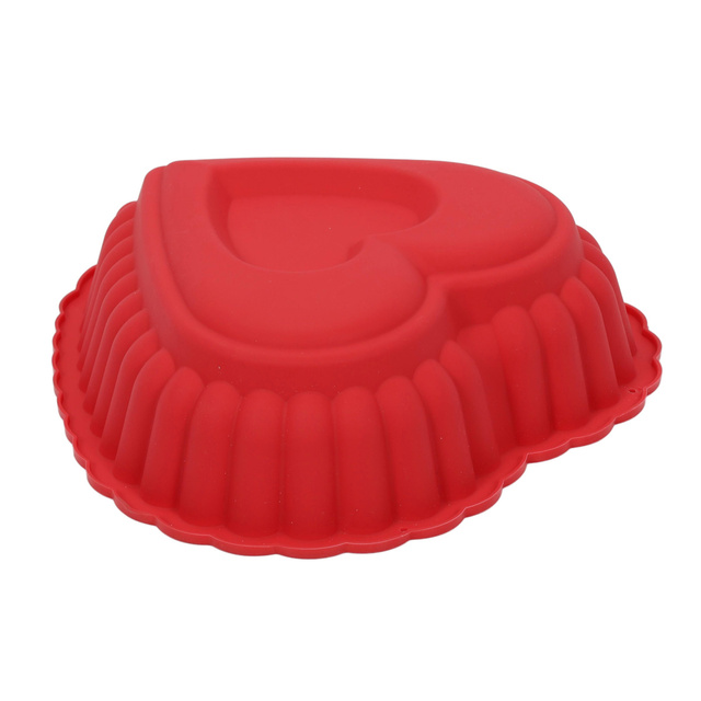 Tava de copt din silicon in forma de inima, 25 x 16 x 7 cm