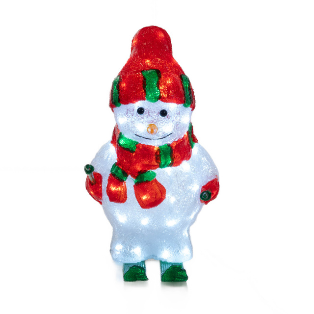 Decoratiune de Craciun, om de zapada pe schiuri, LED, 44,8 cm
