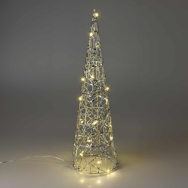 Brad de Crăciun din sârmă, figură cu LED de 40 cm