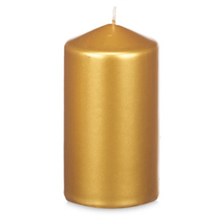 Lumânare cilindrică LUNAR aurie, Ø 7 cm