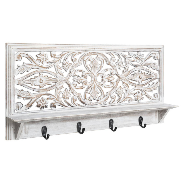 Umeraș pentru hol cu poliță, 4 cârlige, 61 x 30 cm