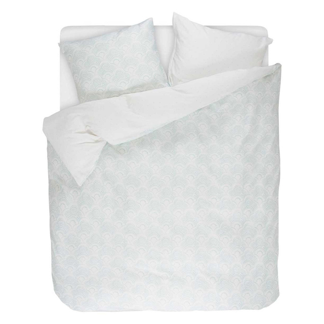 Set de lenjerie din bumbac satinat cu modele în culoarea albastră, 200 x 220 cm, Esprit