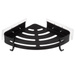 Raft de baie colțar pentru duș, din aluminiu, negru, 29,2 x 23,5 x 4 cm