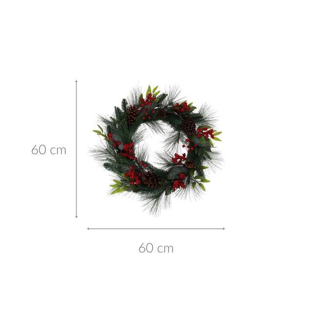 Coroană de Crăciun cu decor natural, Ø 60 cm
