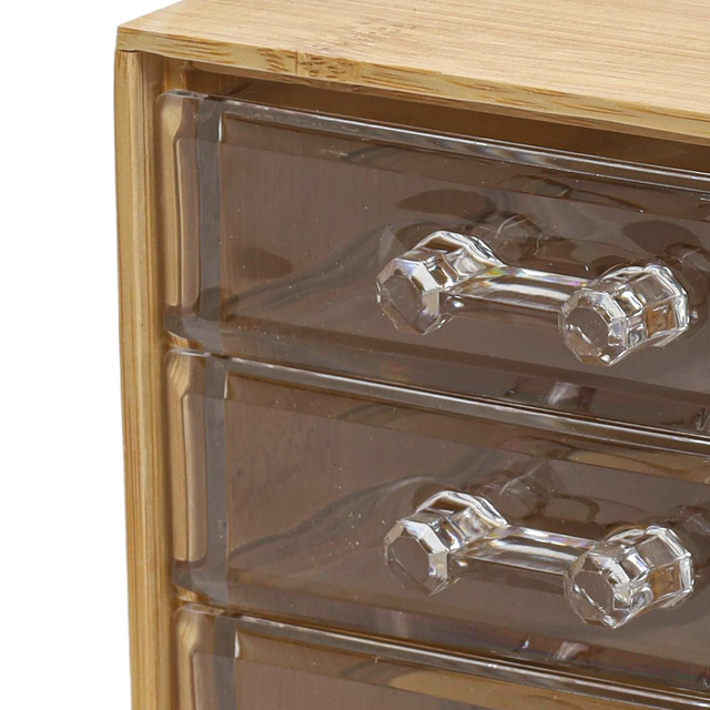 Organizator cosmetic cu trei sertare transparente