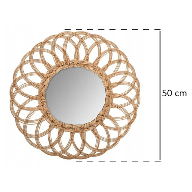 Oglinda decorativa MULTI FLOWER, rachita, Ø 50 cm