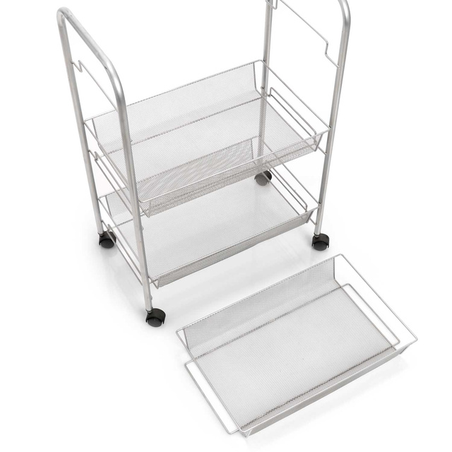 Cărucior de baie, raft metalic pentru ustensile - 3 niveluri, crom, ZELLER