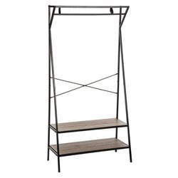 Cuier cu rafturi pentru pantofi, 160 x 80 x 38 cm, șină, dulap deschis