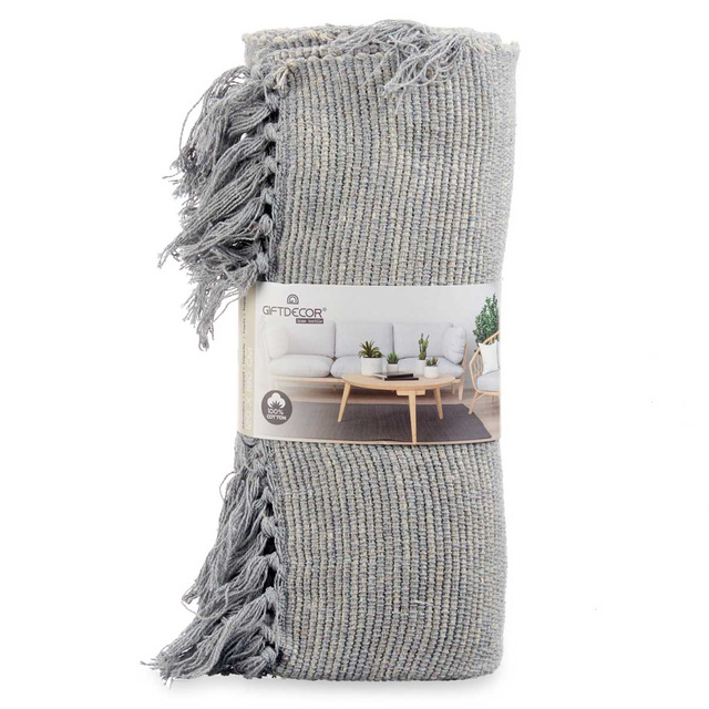 Covor cu franjuri, 100% bumbac, 180 x 120 cm