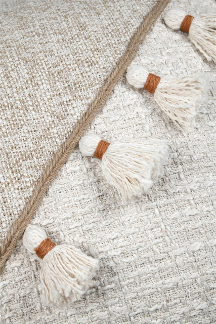 Perna decorativă ZIANA boho cu franjuri, 45 x 45 cm