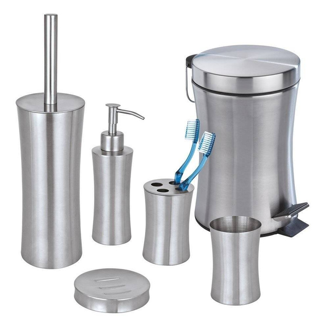 Recipient pentru perie PIENO + perie WC, oțel inoxidabil, WENKO